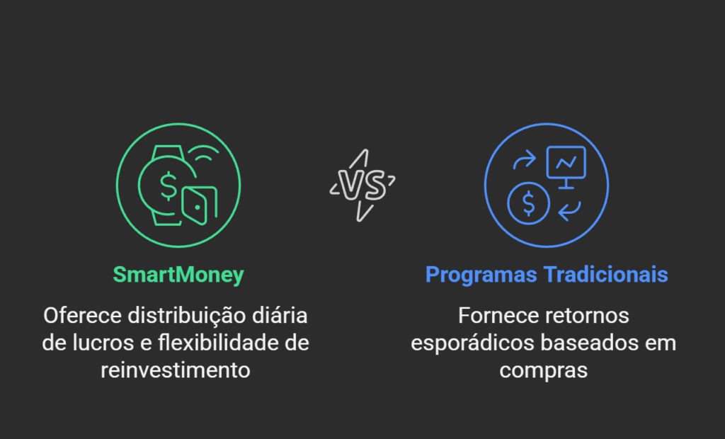 O gráfico apresenta o Modelo cashback SmartMoney 